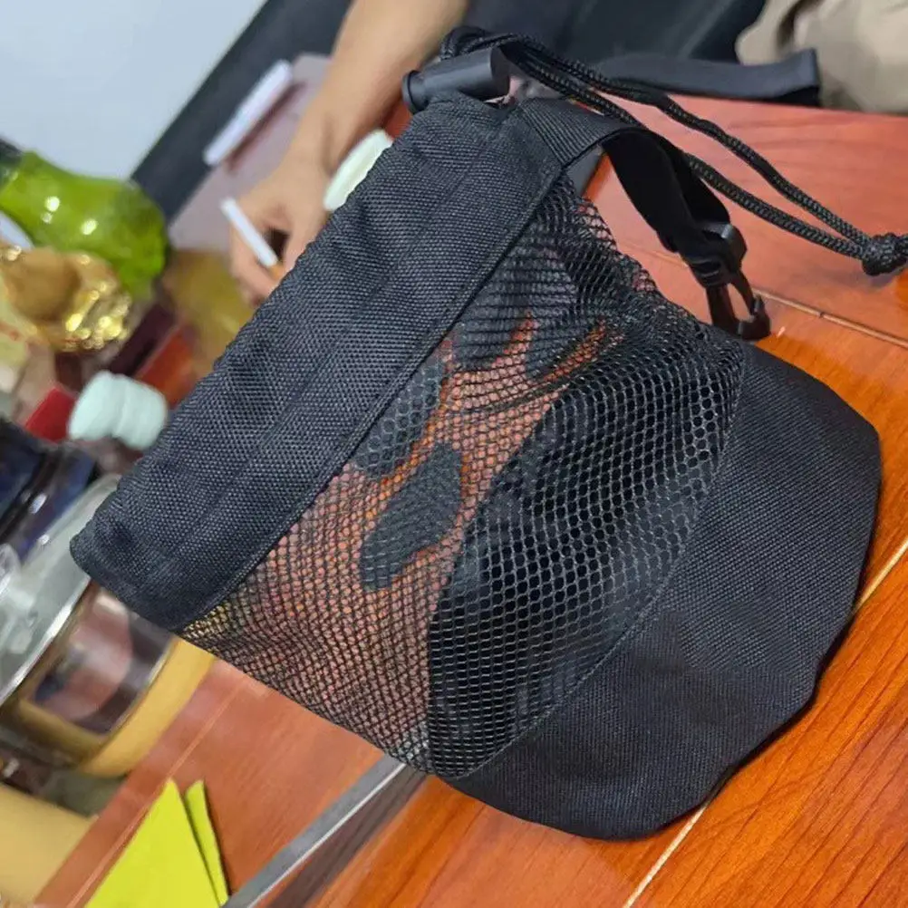 Tennis Ball Waist Bag High Durability Mesh Golf Ball Storage Bag Breathable Drawstring Waist Strap Convenient Holder