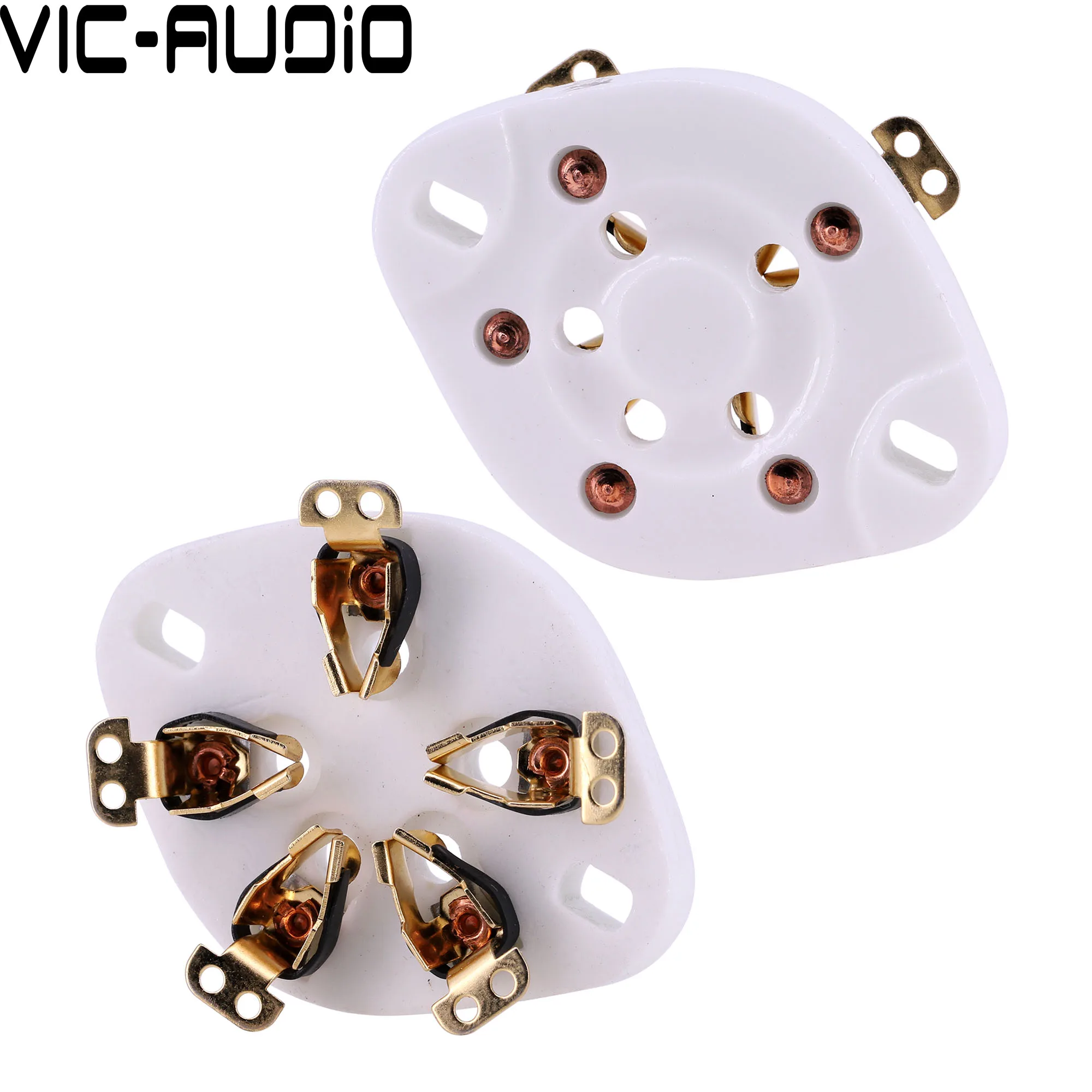 5Pin Ceramic Tube Socket GZC5-1 For FU-7 807 FU7 FD422 Vacuum Tube Socket Amplifier DIY Audio HIFI