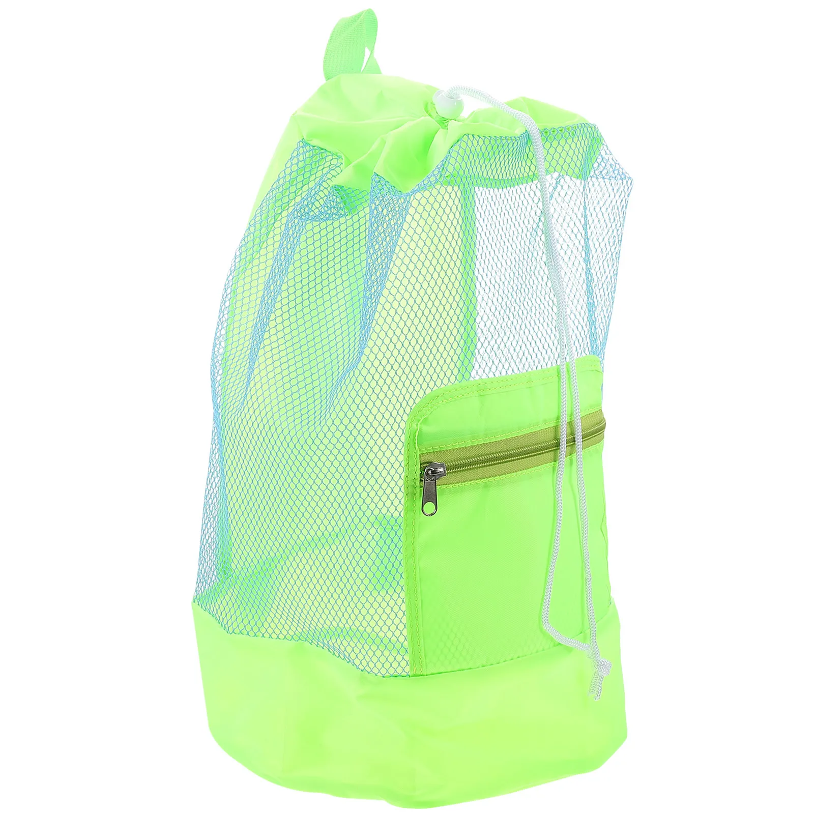 

Large Mesh Beach Bag Kids Storage Pouch Lightweight Foldable Nylon Shoulder Backpack for Beach Shells Sunglasses Towels and