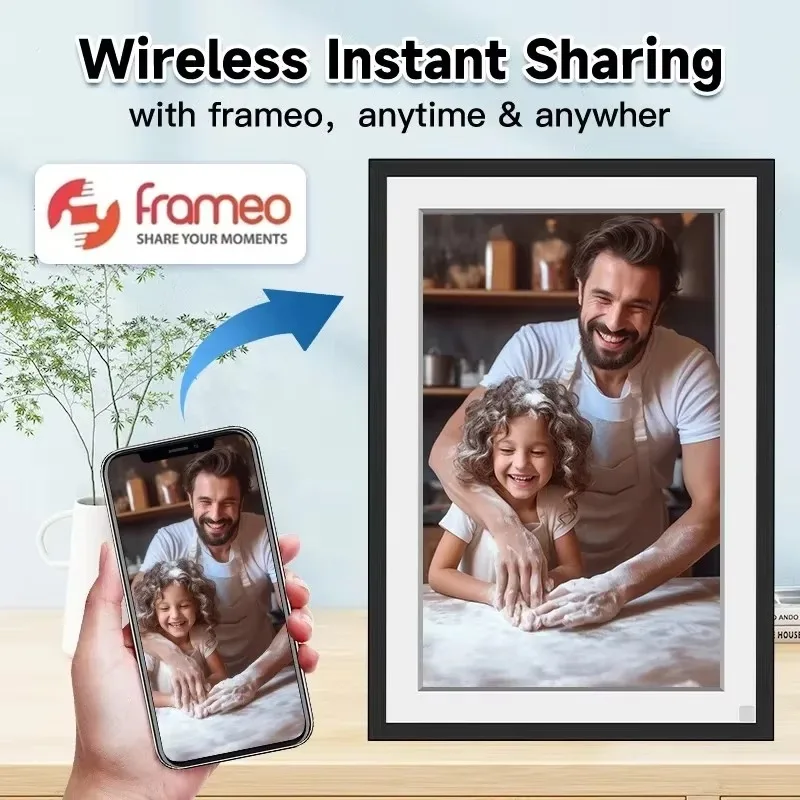 Frameo 10.1 Inch WiFi Digital Photo Frame 1280x800 IPS HD Cloud Smart Photo Frame with 32GB Storage Auto-Rotation Wall Mountable