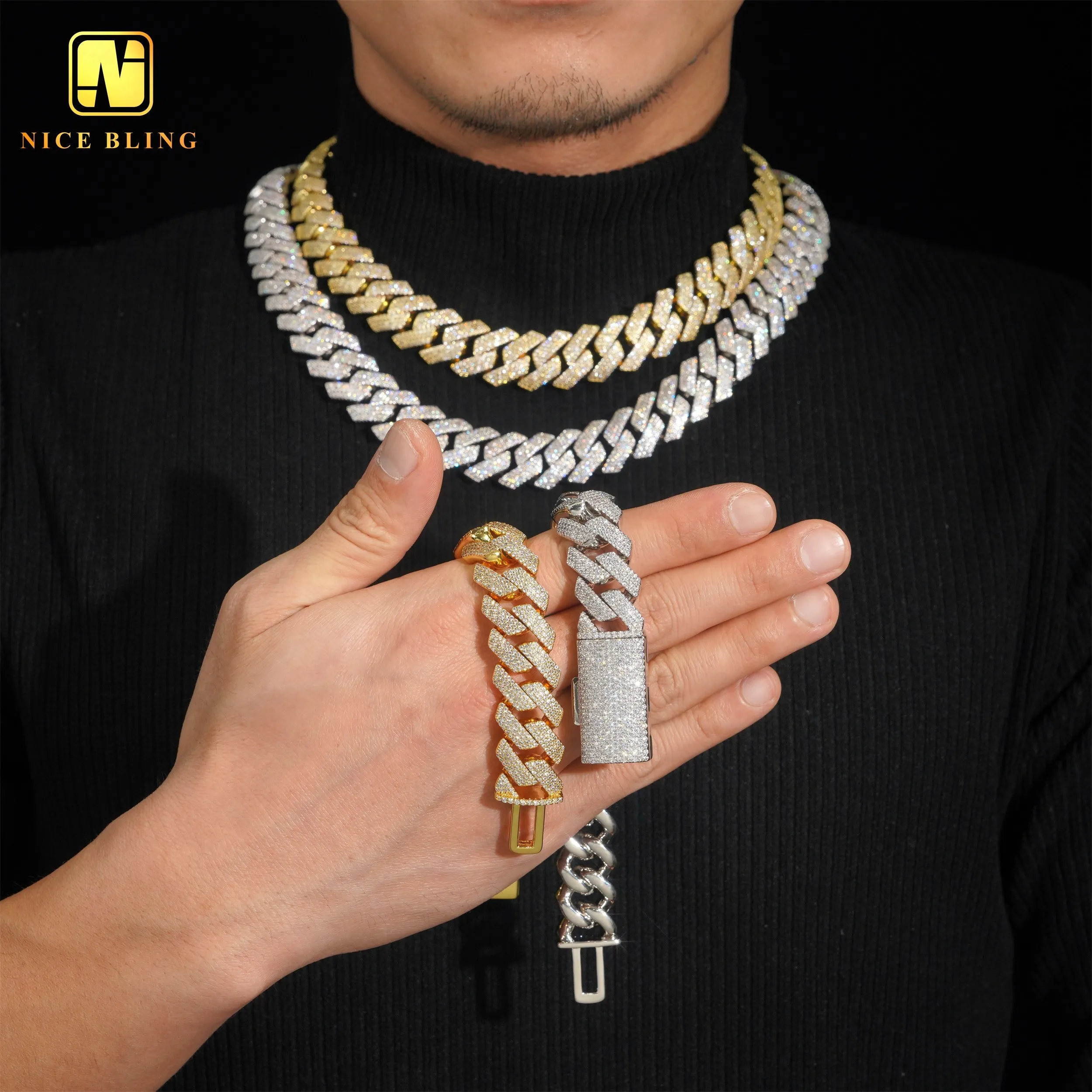 Luxury Thick Cz Diamond Cuban Link Chains Cheap Price Iced Out Hip Hop Jewelry Brass 18mm 5a Cubic Zirconia Necklace for Men