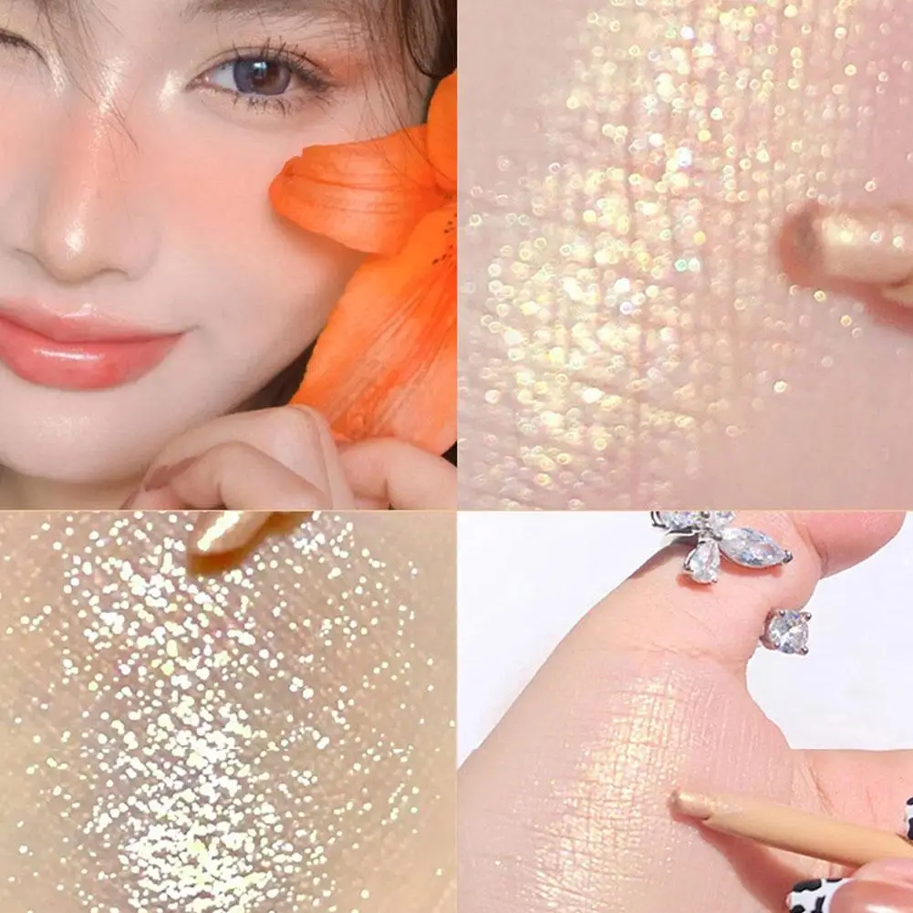 Glitter Eyeshadow Pen Waterproof Diamond Pearlescent Shiny Eyes Makeup Lying Silkworm Brighten Highlighter Eyeshadow Stick