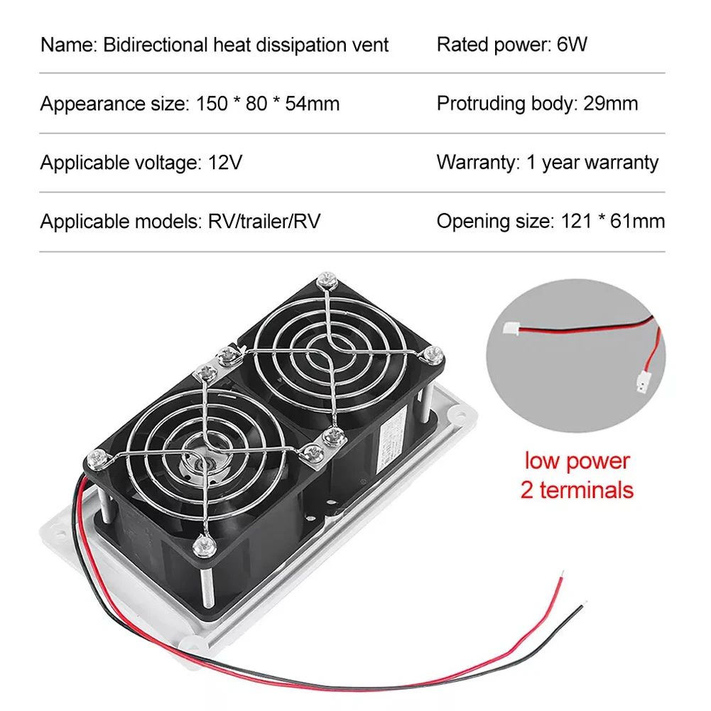 TYTXRV Caravan Motorhome Trailer Side Air Vent Ventilation Exhaust Fan RV White DC12V 13.2W For Camper Trailer Boat Marine Yacht