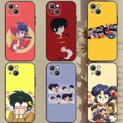 Cartoon R-RANMA 1 2  Phone Case Phone Case For Apple iPhone 15,14,13,12,11,XS,XR,X,8,7,Pro,Max,Plus,mini Silicone Black Cover