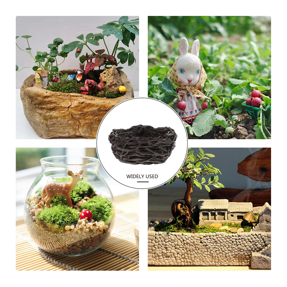 

12pcs Resin Birds' Adornments Artificial Nests Mini House Decor For Garden Yard Balcony Ornament Micro-Landscape Prop House