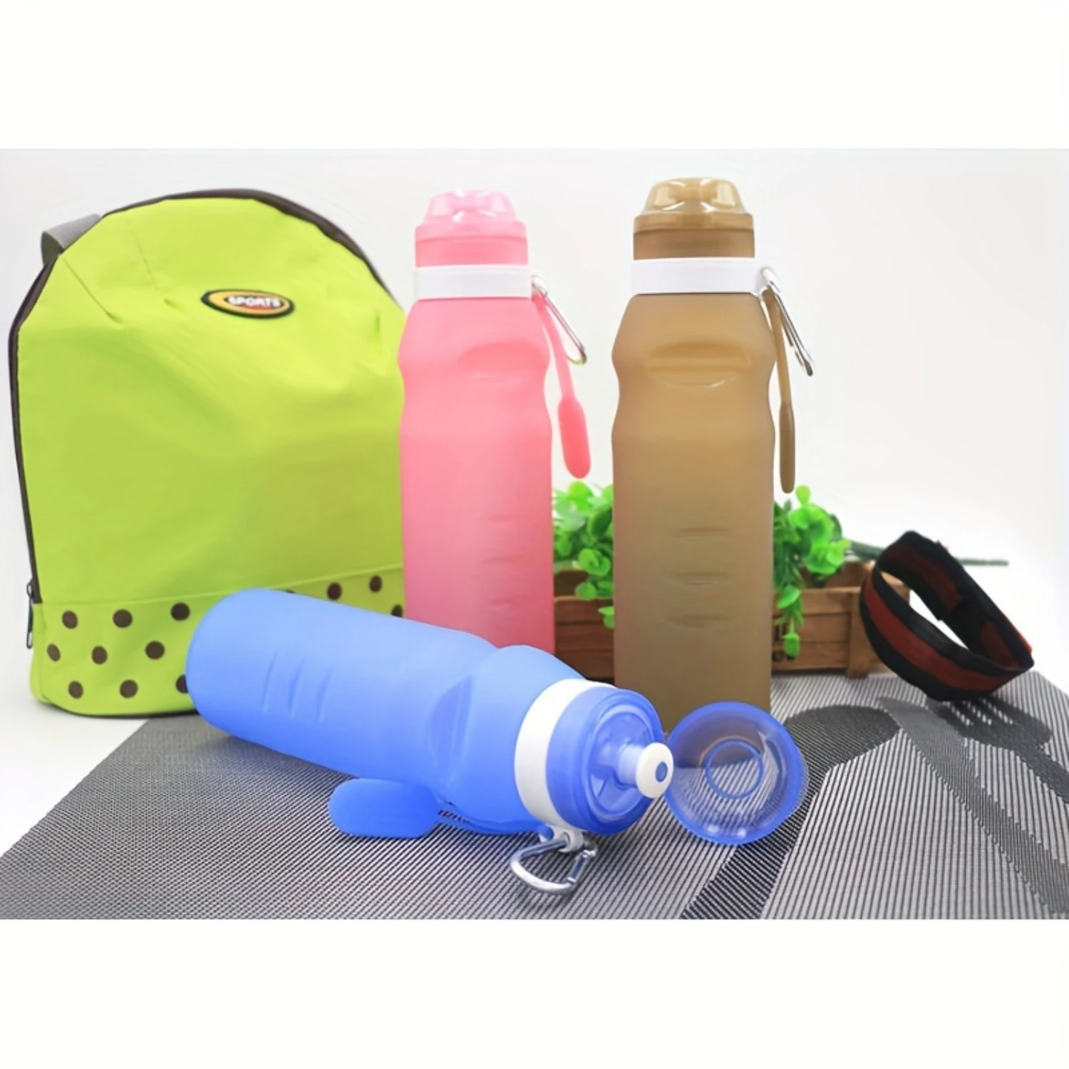 Foldable Silicone Sports Water Bottle - Large Capacity, Heat Resistant, Portable Travel Kettle