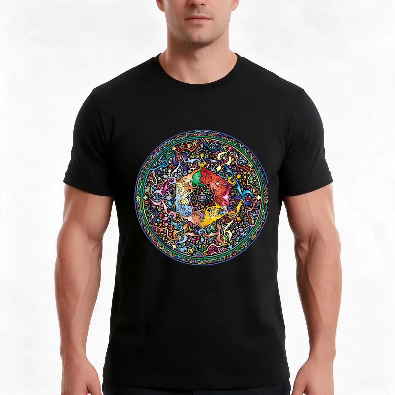 Beautifully Intricate Manadala T-Shirt Summer Casual Cotton Tee Oversized Streetwear Tops Vintage Graphic Print 100% Cotton