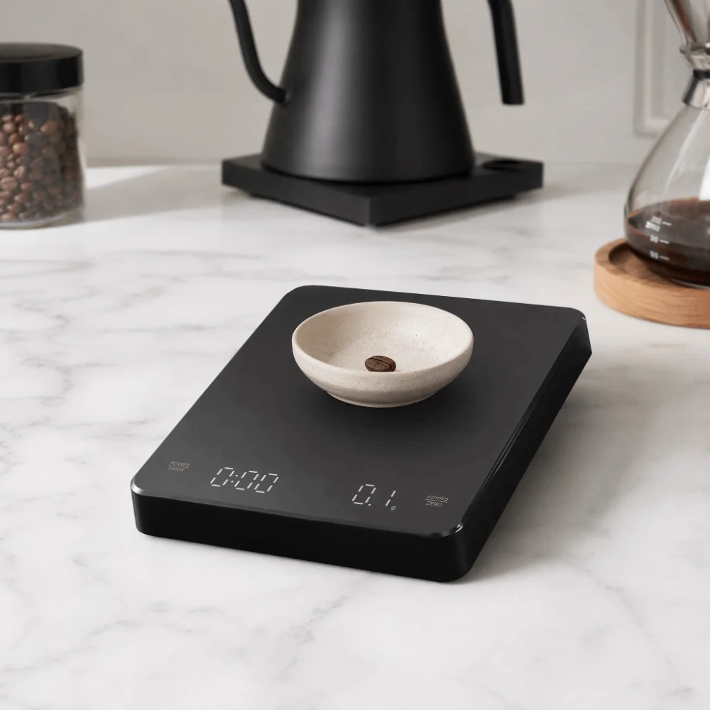 PC + ABS Digital Coffee Scale Black Blue Built-In Battery Kitchen Scale Multi-Unit Measurement High Precision 0.1g