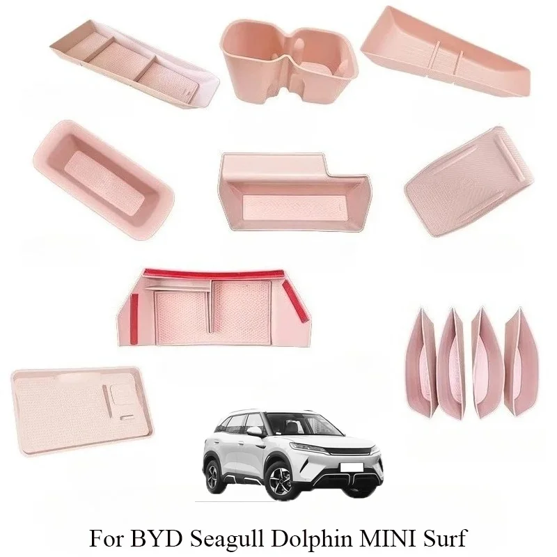 

Car Central Control Armrest Box Storage Box Water Cup Original Color Interior 6PCS 12PCS Set For BYD Seagull Dolphin MINI Surf