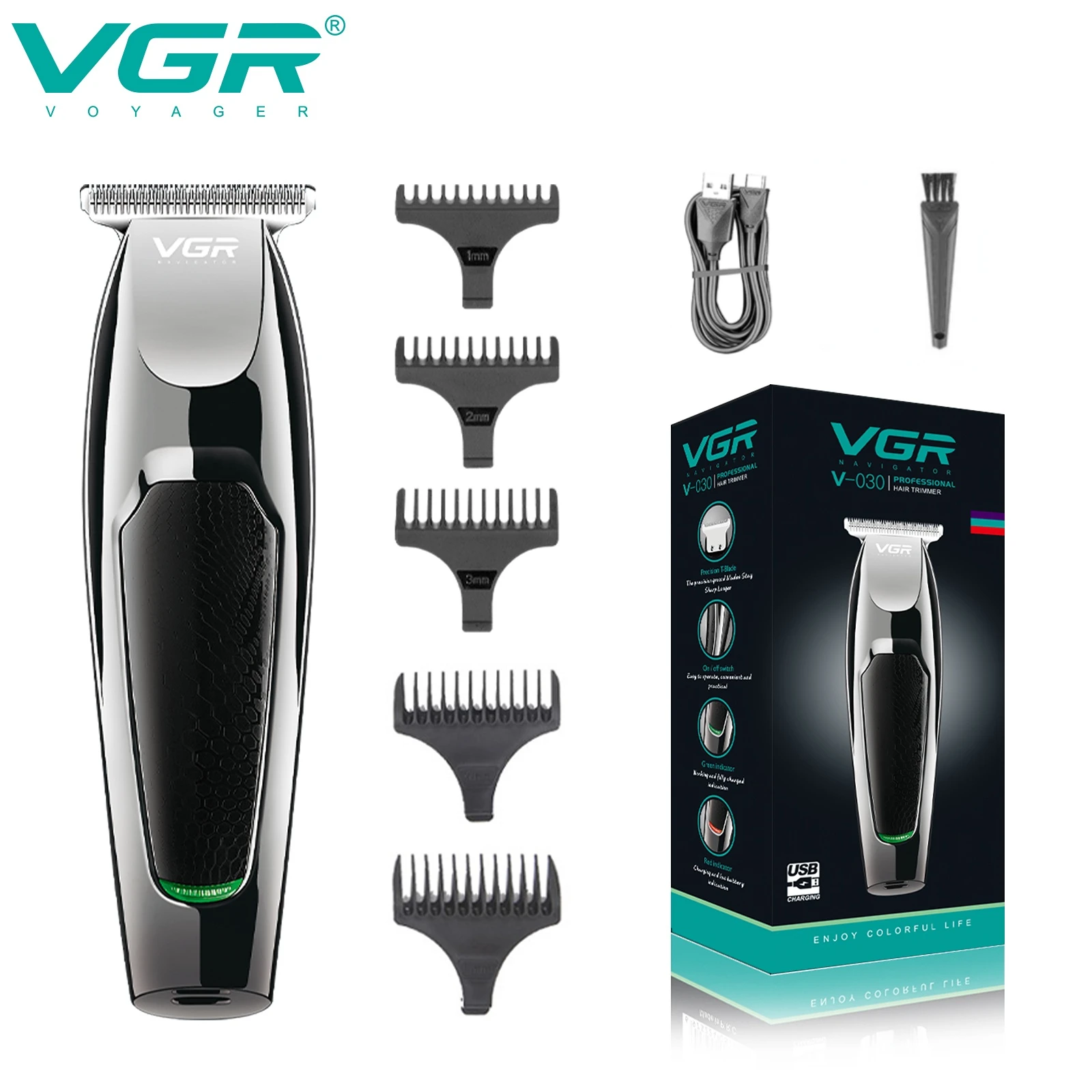 VGR Hair Trimme Professional Haircut Machine Cordless Hair Cutting Machine Electric Barber Hair Clipper Clipper for Men V-030