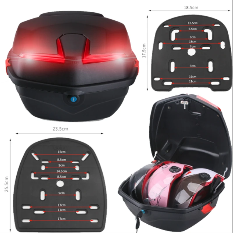 

Водонепроницаемый вместительный хвостовой ящик для мотоцикла, увеличенный задний багажник для хранения, ящик для инструментов, туристический ящик для мотоцикла