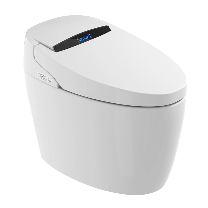 Light Smart Toilet, Automatic Flip Cover, Integrated Household Instant Heating Voice Foam Shield, Siphon Toilet with Water Tank