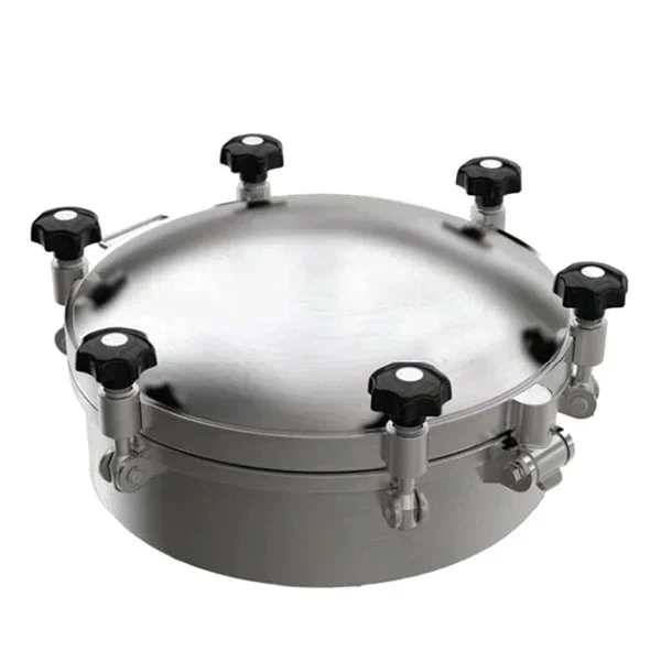 Sanitary SS304 Manway Hygienic Stainless Steel 400MM Manway Cover Price Pressure 3Bar Round Manhole Cover