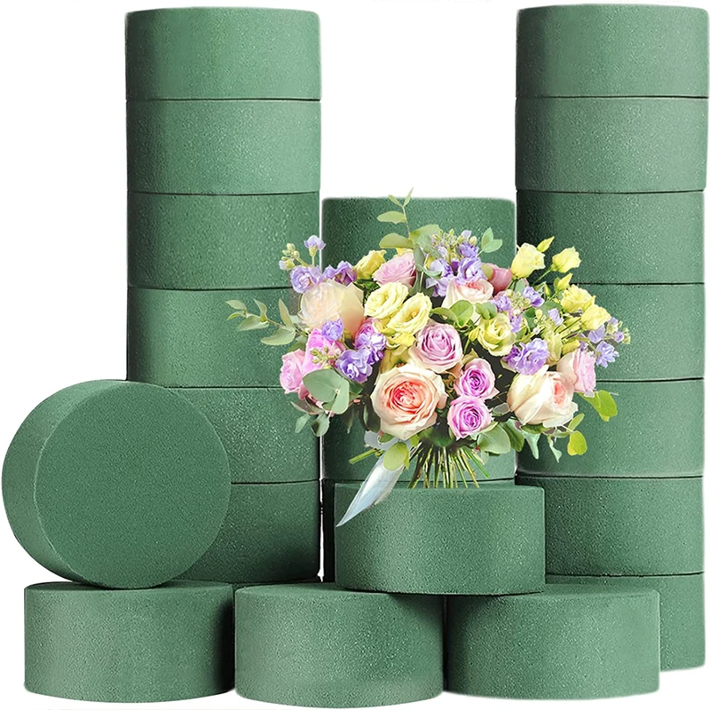 10Pcs 11.5cm Round Floral Foam Bricks for Wedding Party Table Arrangement Decoration Wet Foam Artificial Flower Mud Home Garden