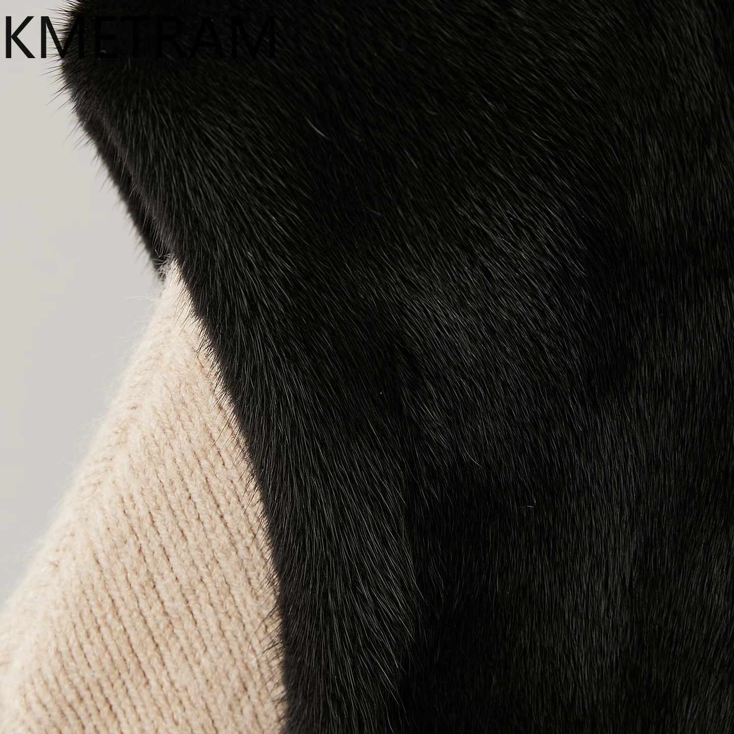 KMETRAM 100% معطف فرو المنك الطبيعي متوسط الطول ملابس سوداء للنساء 2025 دفء الشتاء الجديد في ملابس خارجية سترات نسائية
