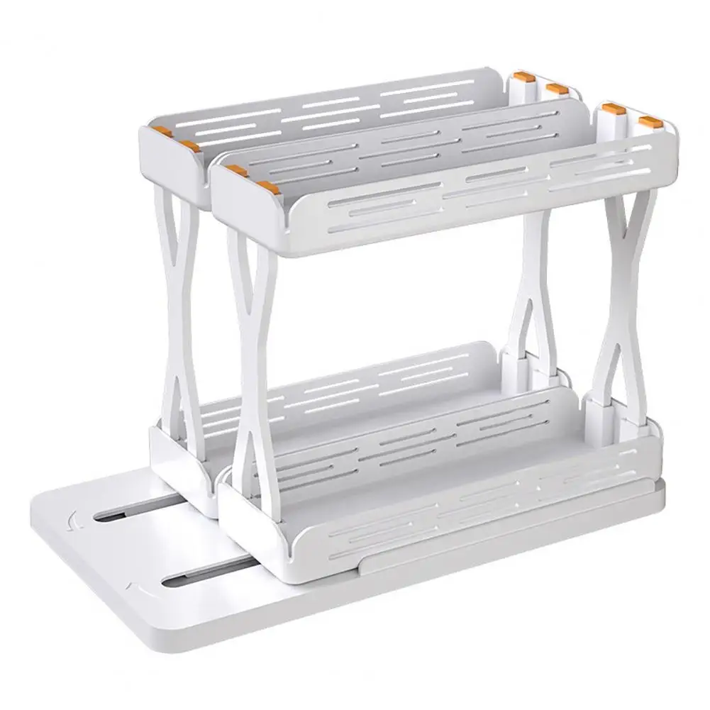 Rotating Storage Rack Pull-out Cabinet Organizer Rotating Spice Rack with Strong Load-bearing Capacity Non-slip for Countertop