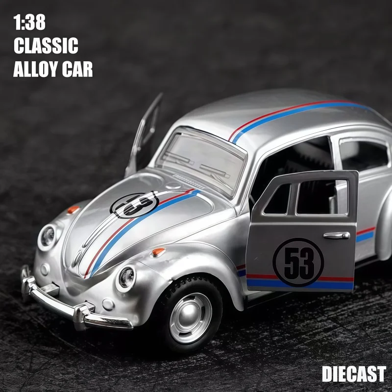 1:38 Retro Alloy Racing Car Toy - High-Quality Metal Alloy, Manual Rebound, Suitable for Ages 3 and Up, Classic Model for Collec view 6