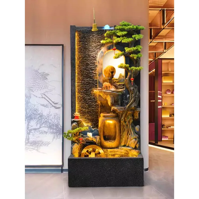 Large Water Curtain Wall Rockery Landscape Water Fountain Decoration Indoor Outdoor Courtyard Decoration