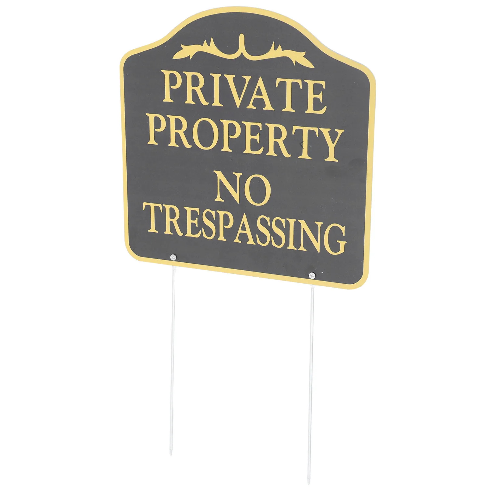 Metal Sign For Home Security Yard Sign Garden No Trespassing Black Weatherproof Outdoor