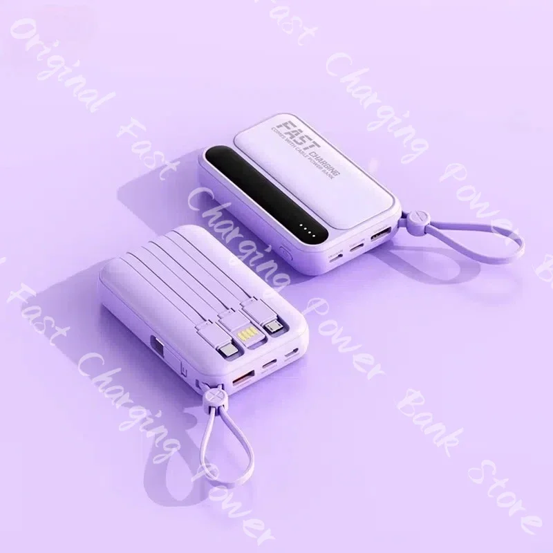 Xiaomi 50000 мАч Power Bank большой емкости Портативный сверхбыстрый зарядный аккумулятор со встроенным 4 кабелями аккумулятора для IPhone 17