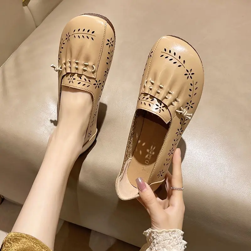 Summer Casual Hollow Breathable 39 Shoes for Women 2025 Quick Delivery High Quality Fashion Comfortable and Elegant Woman Flats