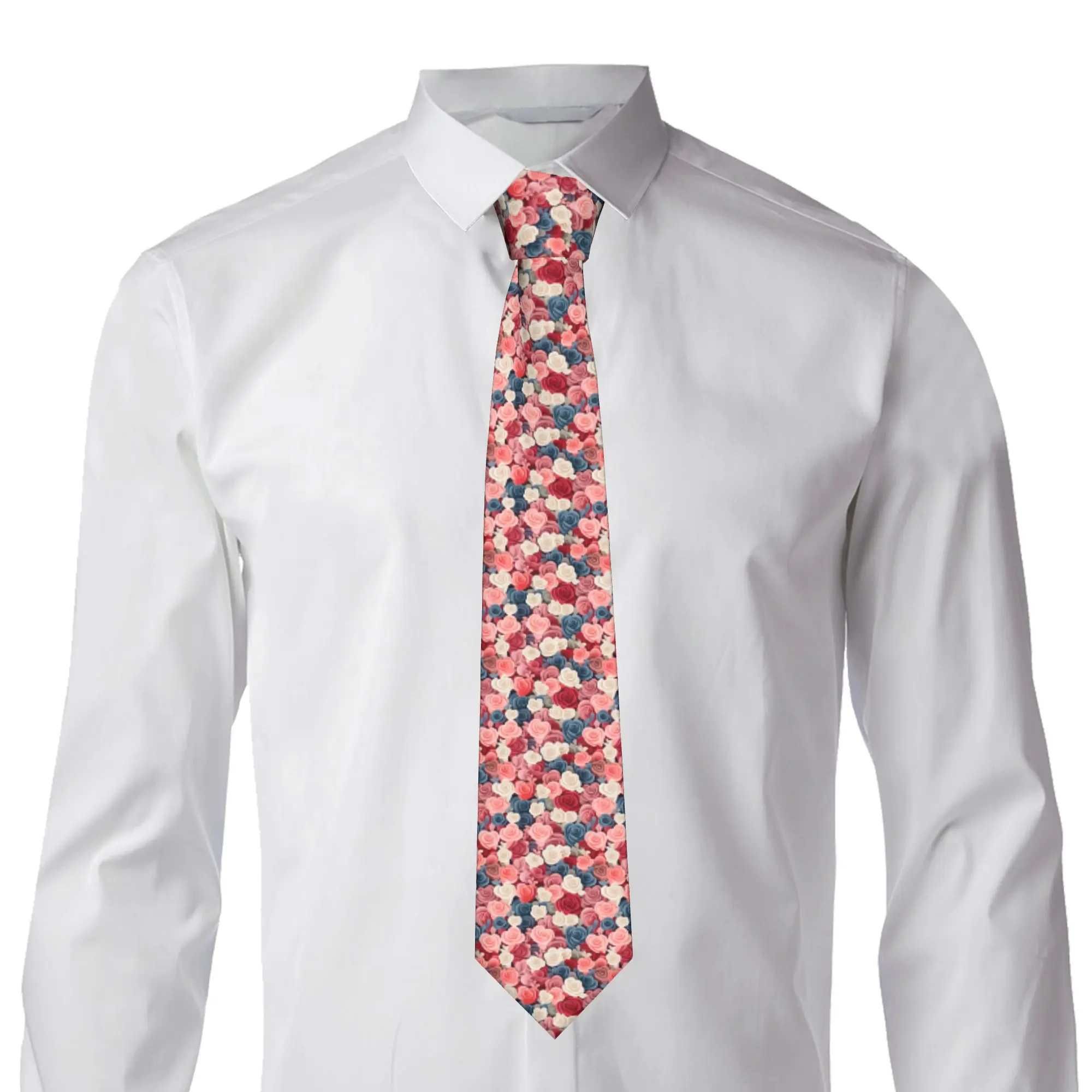 Fashion Rose Flowers Valentine  Neck Ties Mens Silk Floral Explosion  Neckties for Business Cravat