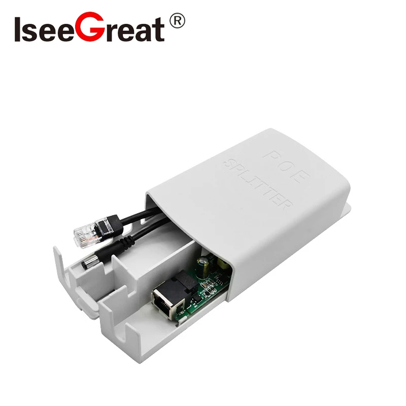 Waterproof Box Outdoor PoE Splitter Adapter 10/100Mbps Power Supply over Ethernet for IP Camera 48V Transfer 12V/1.2A /4A