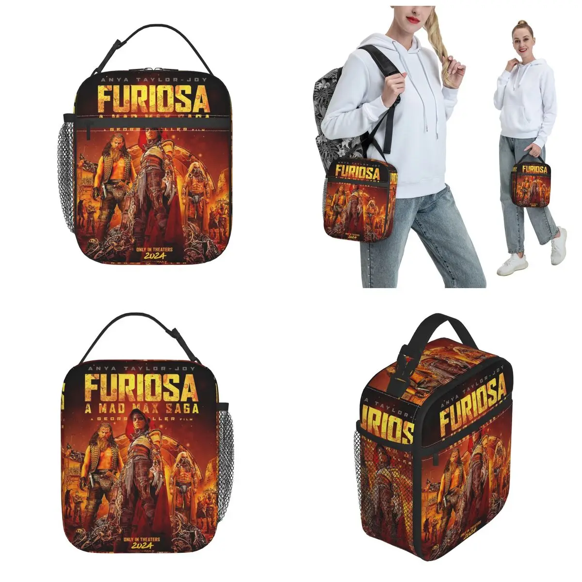 Insulated Lunch Box Furiosa A Mad Max Saga George Miller Product 2024 Movie Lunch Container Thermal Cooler Lunch Box For School