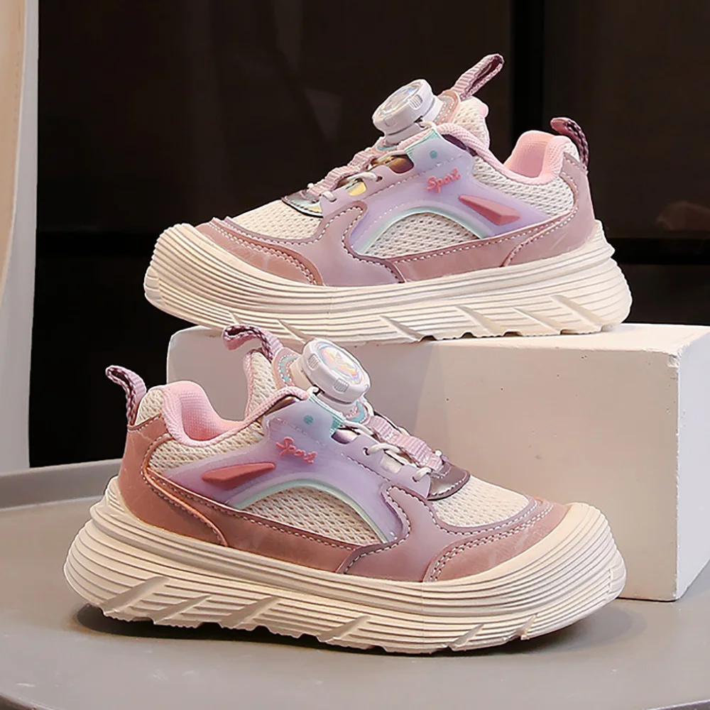 

Spring Sport Shoes For Children PU Leather Trend Fashion Kid's Sneakers Soft-soled Outdoor Running Shoes For Boys Girls