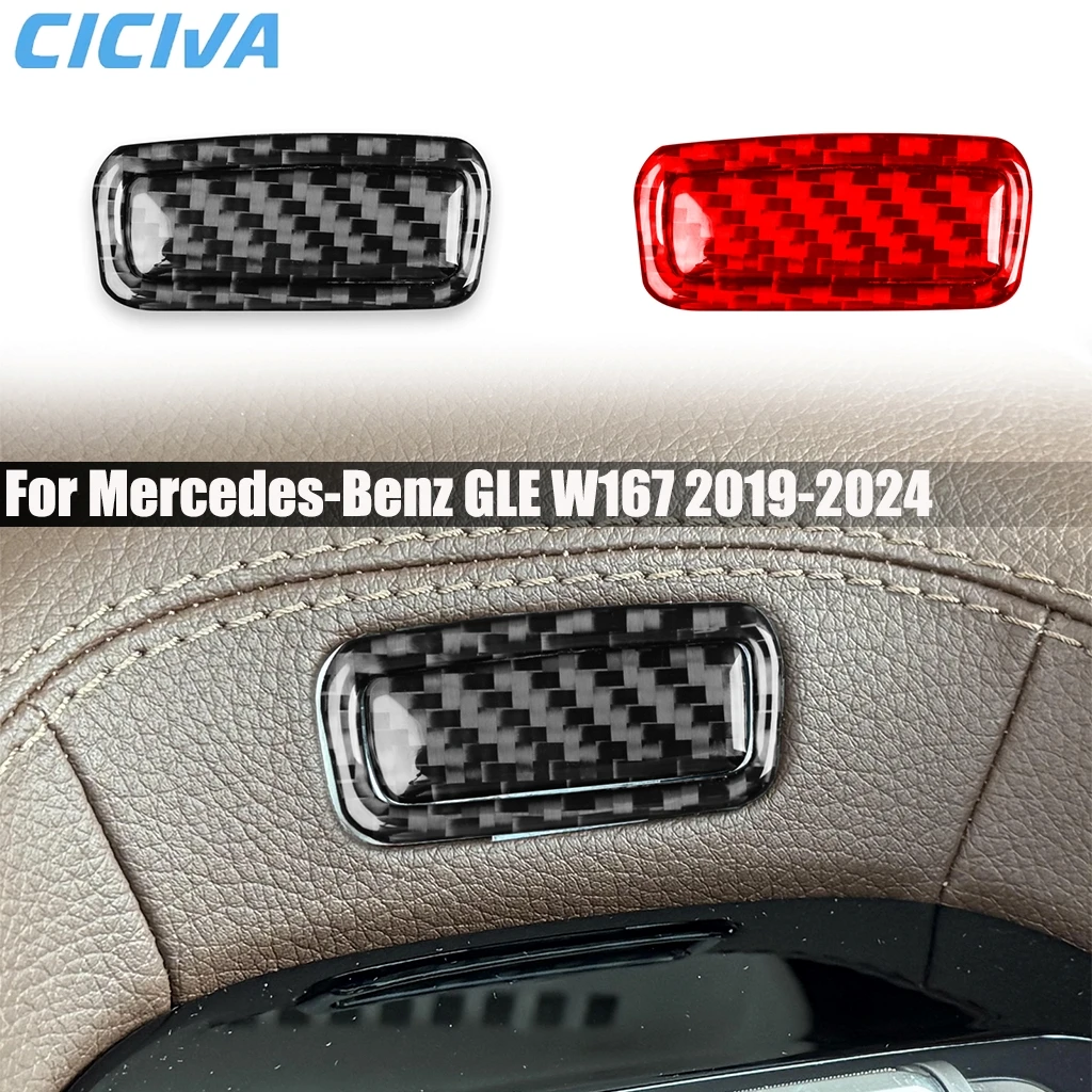 

Carbon Fiber Car Accessories Rear Center Storage Switch Panel Interior Cover Trim Sticker For Mercedes-Benz GLE W167 2019-2024