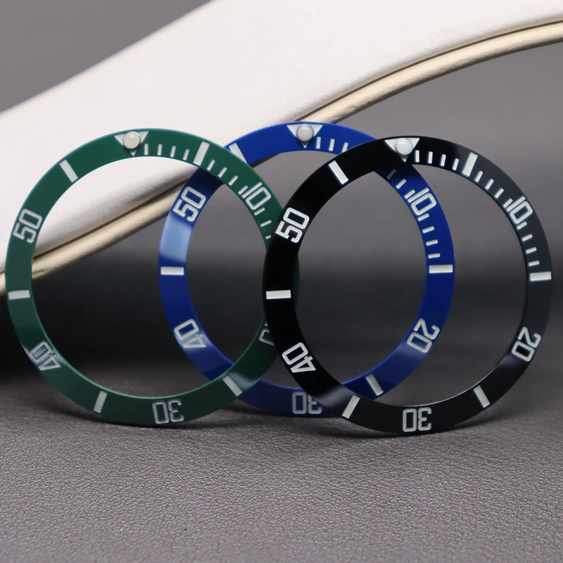 Ceramic Bezel Insert 38mm C3 Luminous Men's Watch Rings For 40mm daytona Submariner gmt Cases Parts Full Text Illumination