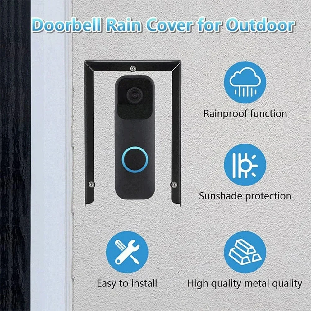 Metal Weatherproof Doorbell Cover Rain Sun Glare Shield For Blink Video Doorbell Outdoor Security Camera Accessories
