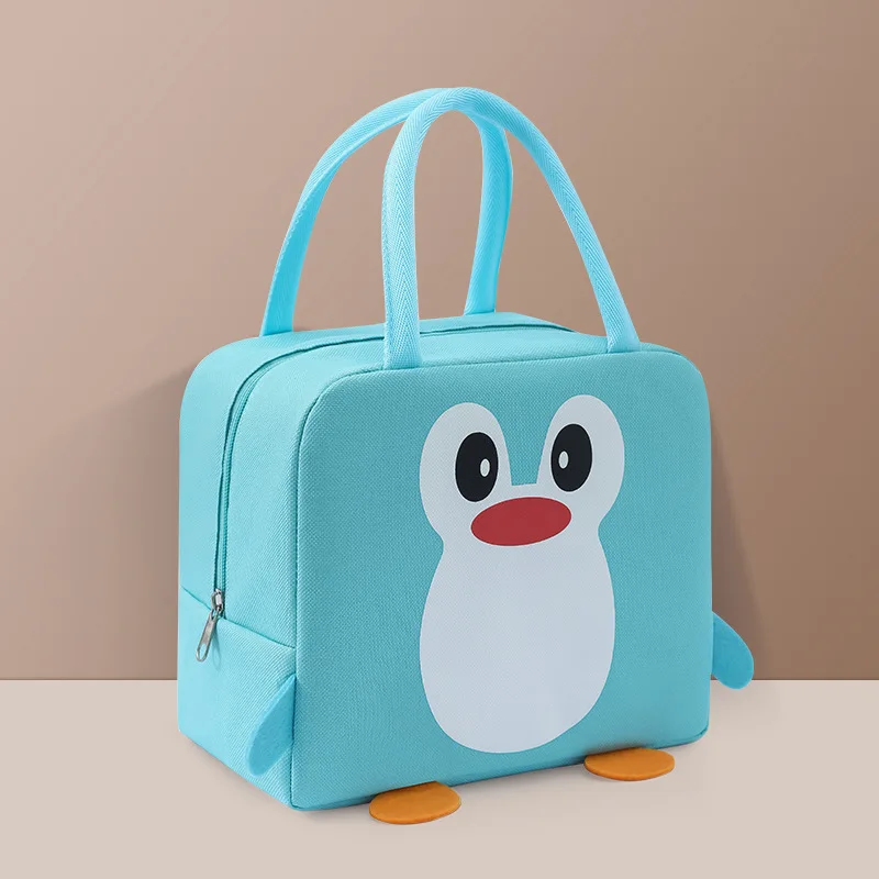 Cartoon Fashion Portable Cooler Bag Thermal Student Children Cute Penguin Bento Box Aluminum Foil Lunch Bag Insulation Ice Pack