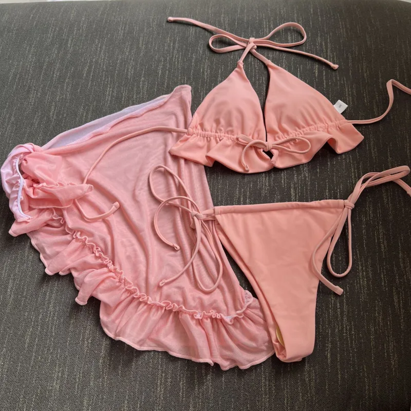 2026 مثير البيكينيات الإناث المايوه النساء ثلاث قطع ملابس السباحة الشاطئ ملابس سباحة لباس سباحة البرازيلي مجموعة البكيني بركة السباح