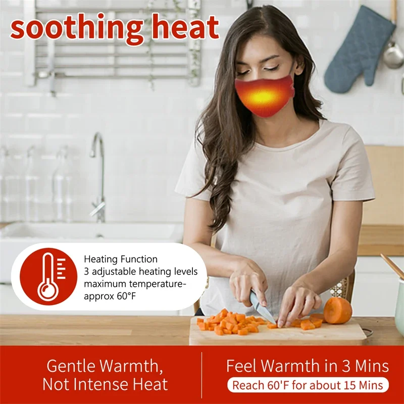 قناع الأنف الساخن 3 مستويات درجة الحرارة غطاء الأنف التدفئة الكهربائية تخفيف التهاب الأنف ، احتقان الأنف ، العطس ، الأنف البارد/المشط