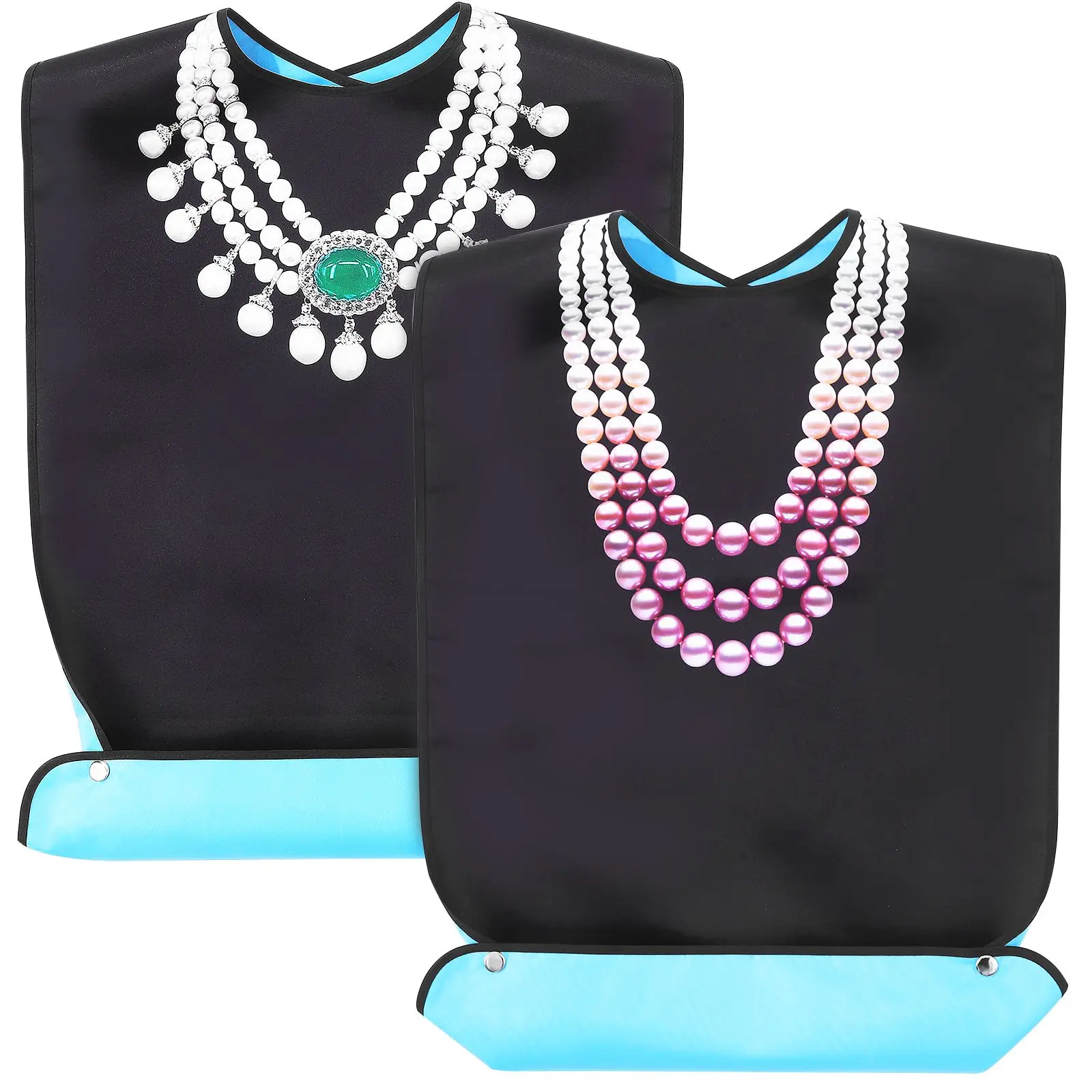 

2 Pcs Washable Adult Bibs for Women Comfortable Eating Accessories Prevent Stains Reusable Dinner Bibs Adjustable Straps Health