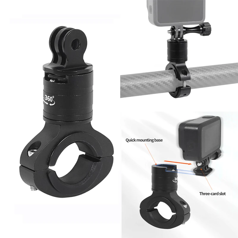 360 drehbarer Fahrrad kamera halter Schnell verschluss Split Mount Lenker klemme Motorrad halterung für Gopro Hero 13 12 11 Dji Action 4 – Detail 1