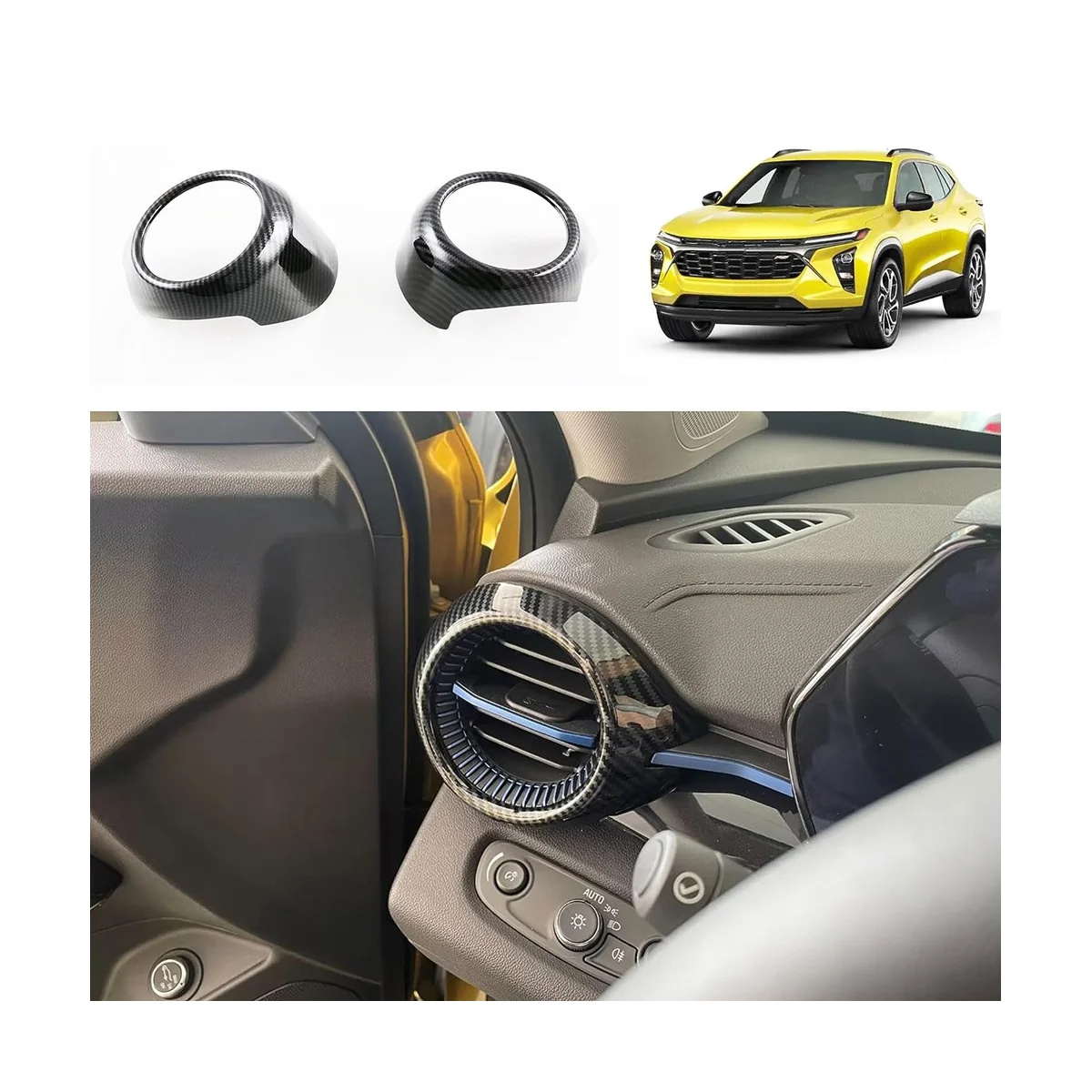 Firmly Car Side Air Outlet Vent Cover Trim for Chevrolet Trax Seeker 2023 2024 Accessories (ABS Carbon Fiber) - Image 5