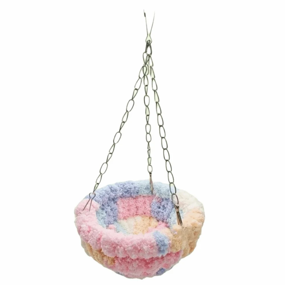 

Warm Bird Hanging Hammock Bite Resistant Comfortable Parrot Cotton Nest Soft Thicken Bird Swing Toy Autumn Winter