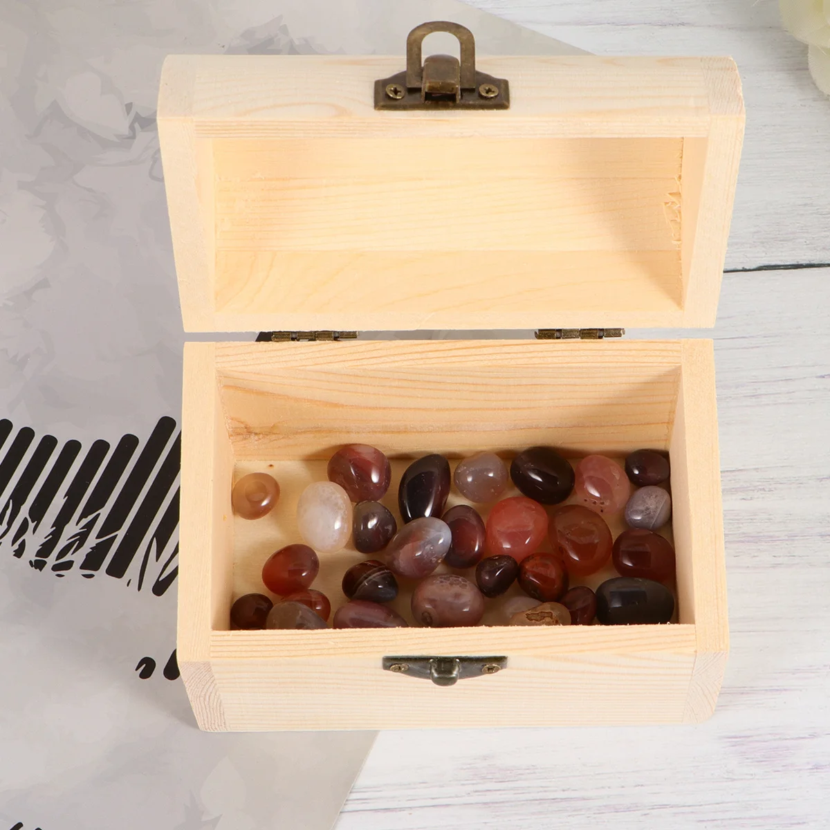 

Wooden Jewelry Box Small Diy Craft Storage Organizer For Earrings Rings Beads Trinkets Jewelry Container Holder Case