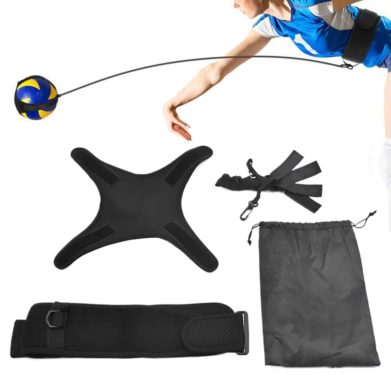 Volleyball Serving Trainer Volleyball Rebounder Equipment Beginner Serving Exerciser for Outdoor Gym Backyard School Course