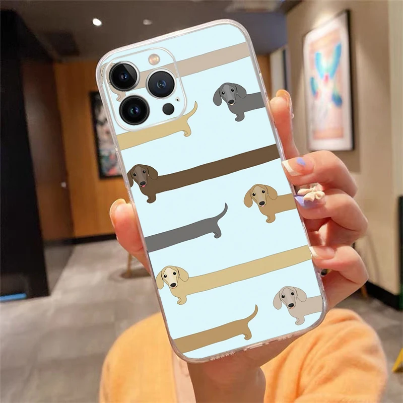 

Phone Case For iphone 17ProMax Air 16 15 14 13 Pro Max 15 16 Pro 15Plus Cute cartoon Dachshund dog