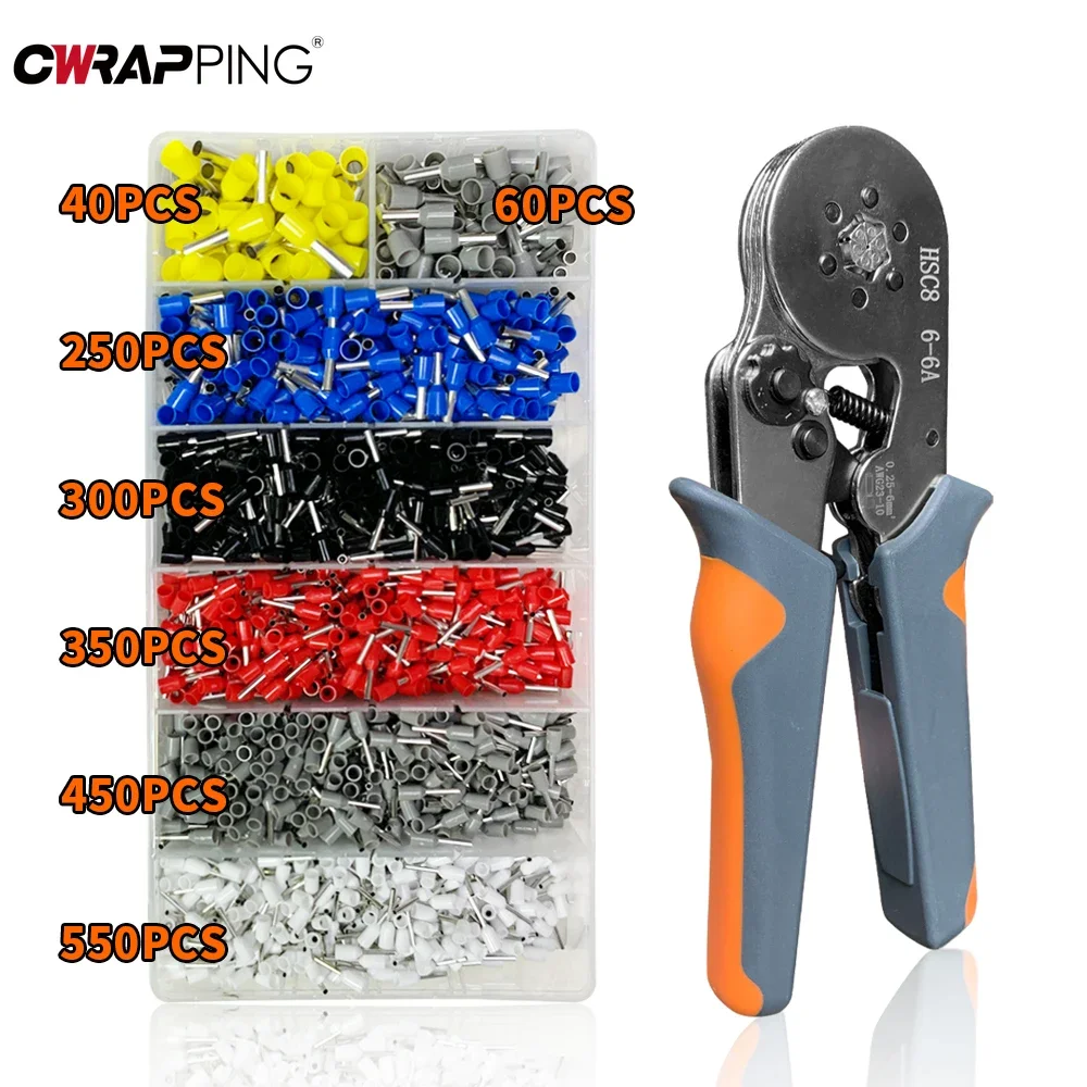 

6-6A набор обжимных инструментов, набор плоскогубцев, 2000 шт., проволочные губки, коробчатые клеммы для автоматической изоляции трубки, ручные электрические зажимы, кондиционирование