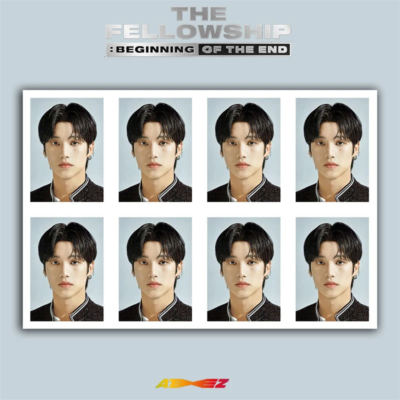 KPOP ATEEZ One-Inch ID Photo 2022 WORLD TOUR One-Inch Photo SAN JONGHO YUNHO Wallet Photocards Fans Collection Souvenir T27