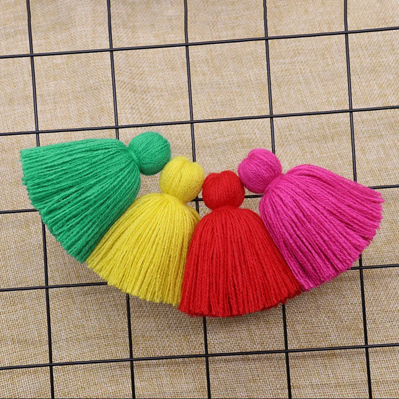 10pcs/lot 8cm Fluffy Tassels Charms Fat Tassel Trim Pendant Crafts For Jewelry Making Findings Diy Bracelet Earrings Accessories