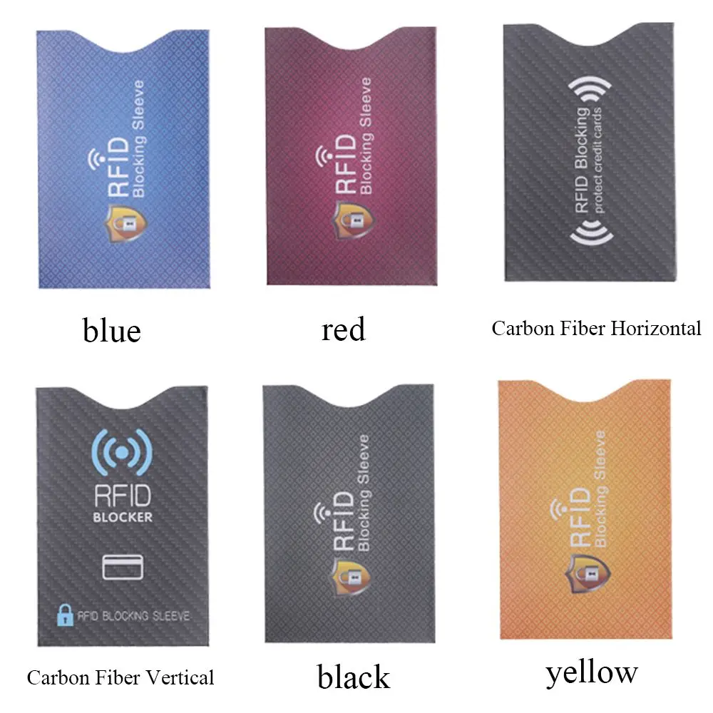 5PCS Safety Protection Credit Cards Anti-theft RFID Blocker Card Holder Protect Case Cover Blocking Sleeve