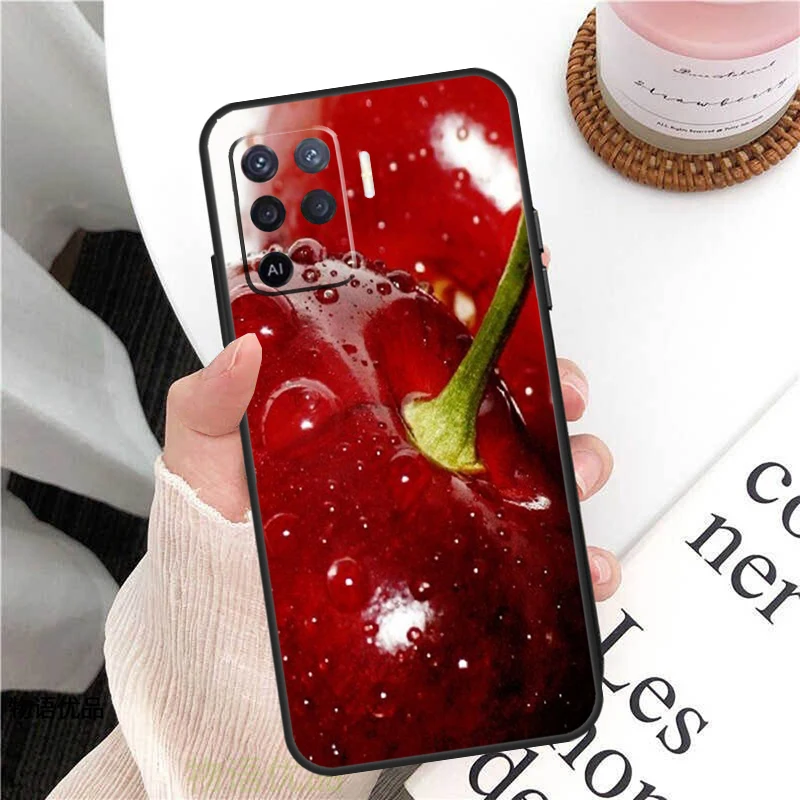 Casing Buah Musim Panas Ceri Merah untuk Oppo A98 A58 A78 A18 A38 A60 A80 A40 A77 A57 A17 A74 A54 A94 A96 A76 A16 A15 A5 Pro
