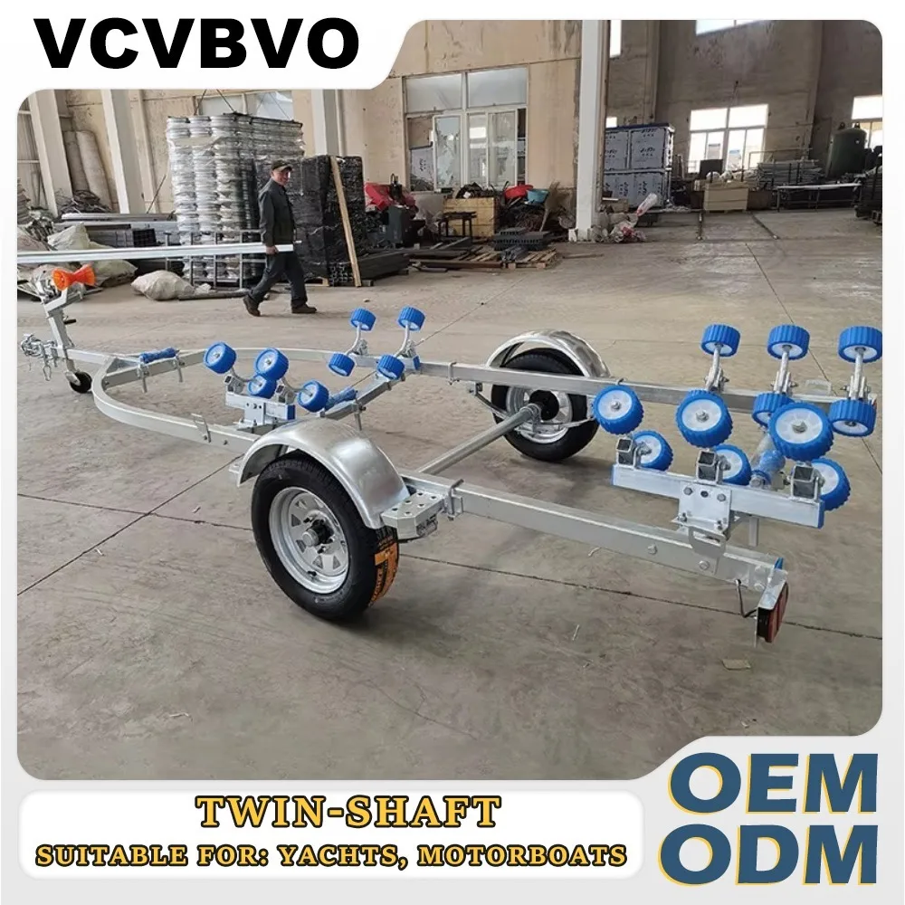 

Heavy Duty Hot-Dip Galvanized Boat Cradle Rack Trailer Inflatable Jet Ski Speedboat Motorboat West Marine Dual Axle Factory Sale