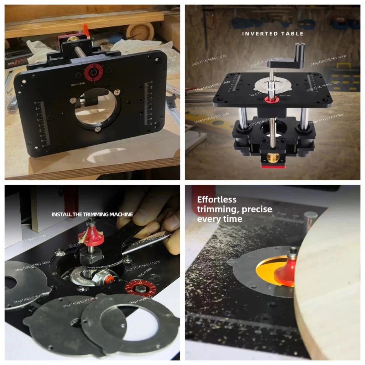 GD709 Wood Router Table with Inverted Lift & Benchtop Stand, Multifunctional Trimming Grooving Slotting Workstation for DIY