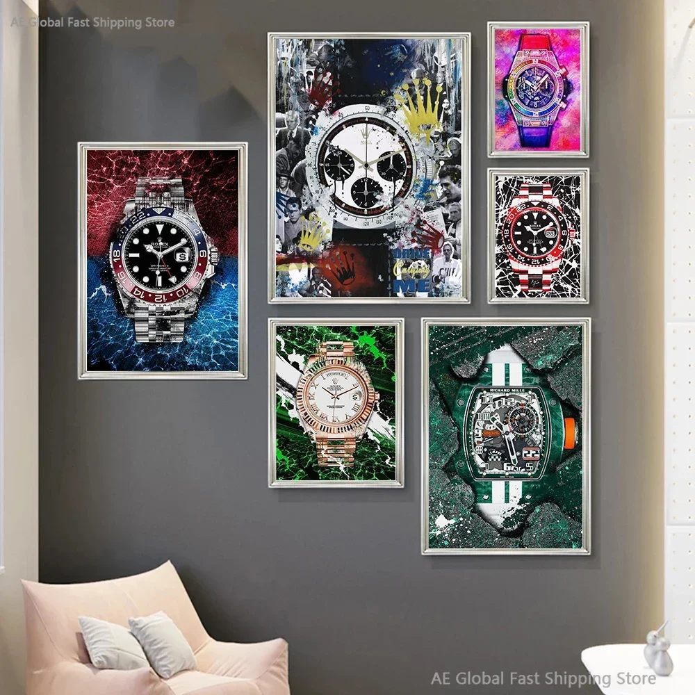 2024 Popular Nordic Style Poster Print Living Room Home Decoration Picture Modern Clock Abstract Graffiti Art HD Canvas Painting